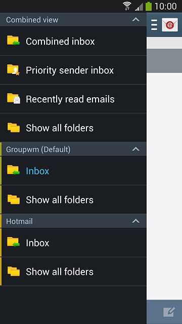 Press Inbox below the required email account.