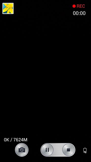 Press the stop icon to stop recording.The video clip is automatically saved.