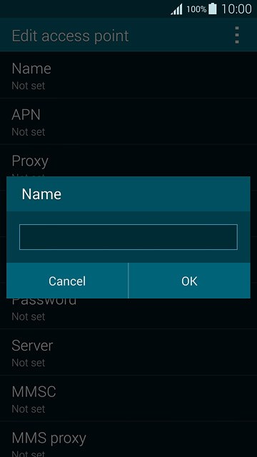 Key in Vodafone Internet and press OK.