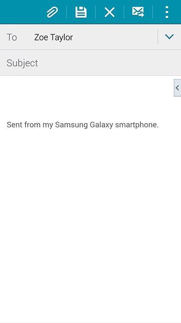 Press Subject and key in a subject for the email message.