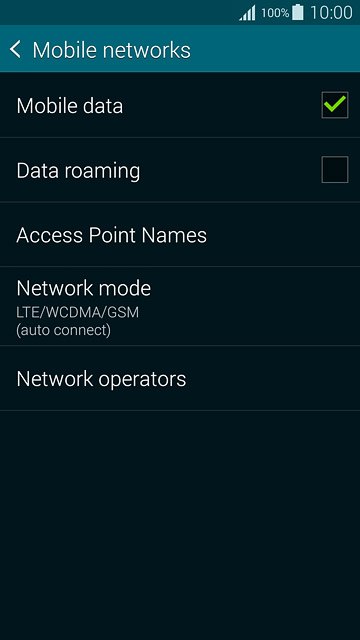 Press Data roaming to turn the function on or off.