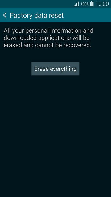 Press Erase everything.Wait a moment while the factory default settings are restored.Follow the instructions on the display to set up your phone and prepare it for use.