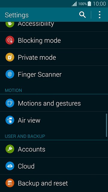 Press Backup and reset.