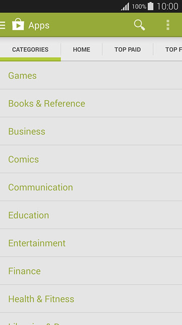Press CATEGORIES.Go to the required category.
