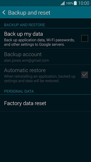 Press Factory data reset.