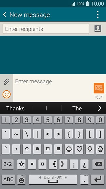 Press ABC to return to text input.