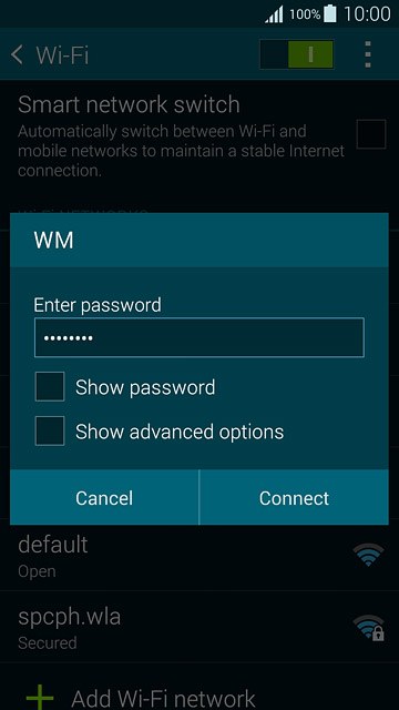 Follow the instructions on the display to select security settings, if required.Press Connect.