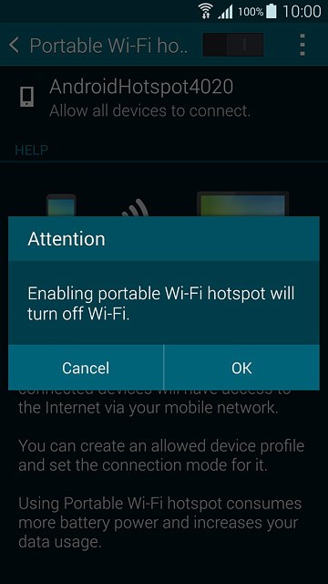 If Wi-Fi is turned on:Press OK to confirm.