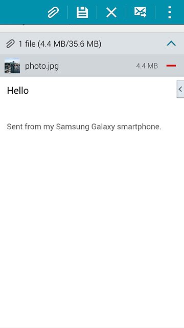 Press the send icon when you've finished your email message.