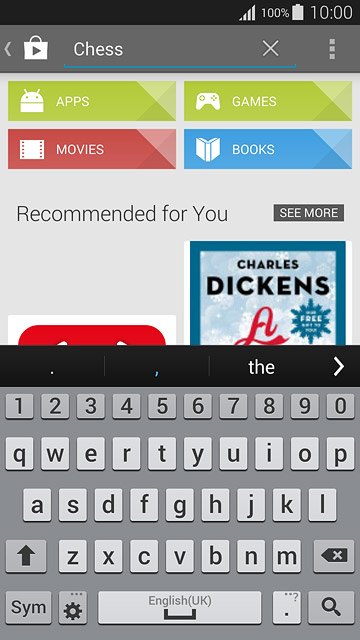 Key in the name of the required app and press the search icon.