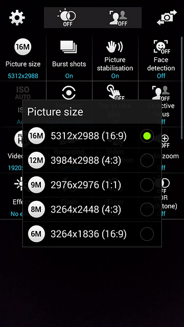 Press the required resolution.