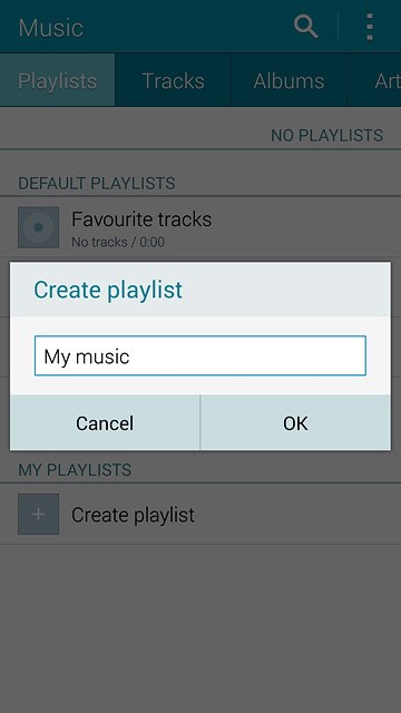 Key in a name for the playlist and press OK.