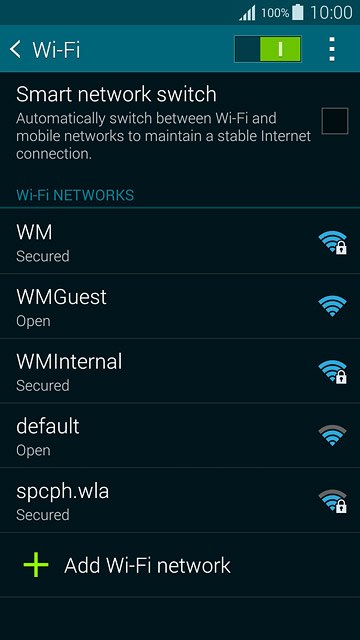 A list of Wi-Fi networks within range is displayed.Press the required Wi-Fi network.