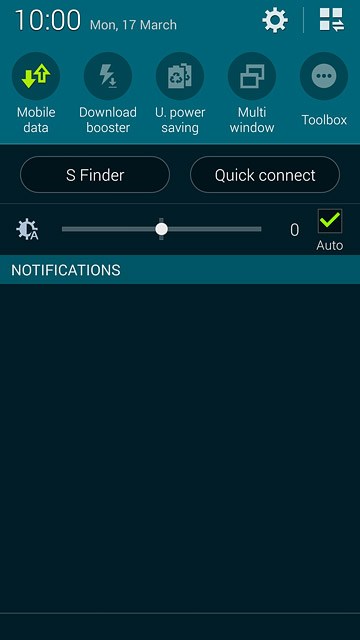 Slide two fingers down the display starting from the top edge of your phone.Press Mobile data to turn the function on or off.