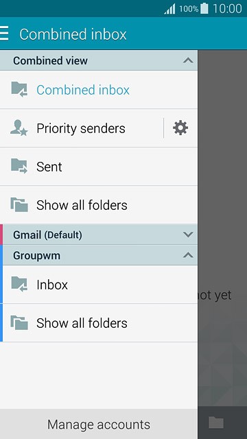 Press Inbox below the required email account.