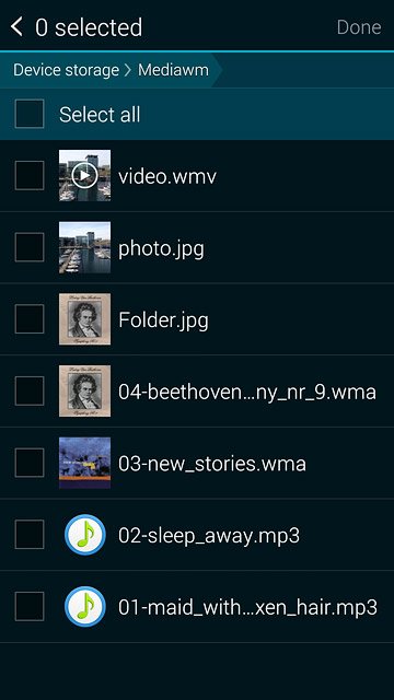 Press the box next to the required file to select the file.