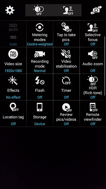 Press Location tag to turn the function on or off.