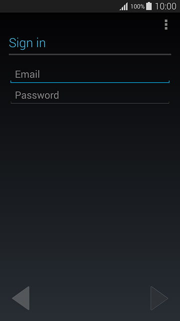 Press Email and key in the username for your Google account.