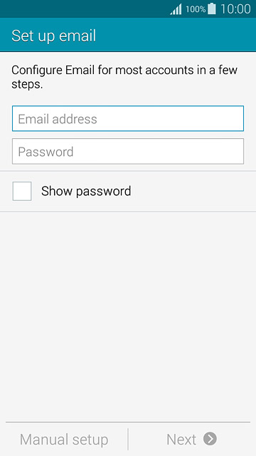 Press Email address and key in your email address.