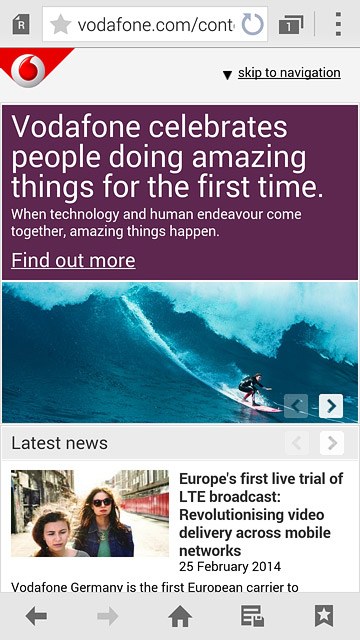 Press the bookmarks icon.