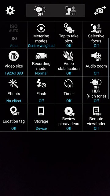 Press Location tag to turn the function on or off.