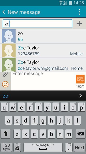 Key in the first letters of the required contact.Matching contacts are displayed.Press the required contact.