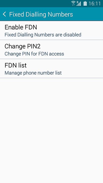 To turn on fixed dialling:Press Enable FDN.