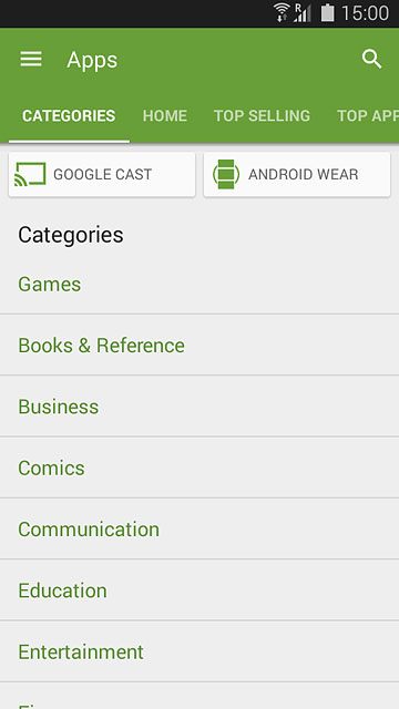 Press CATEGORIES.Go to the required category.