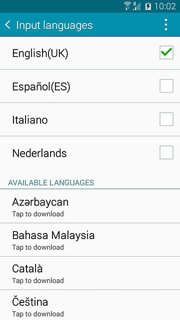 Press the required language to add it.