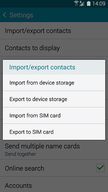 Press Export to SIM card.