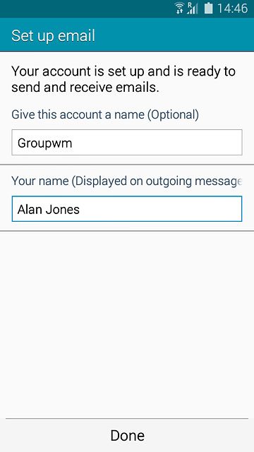 Press Done.Wait while your phone retrieves new email messages.
