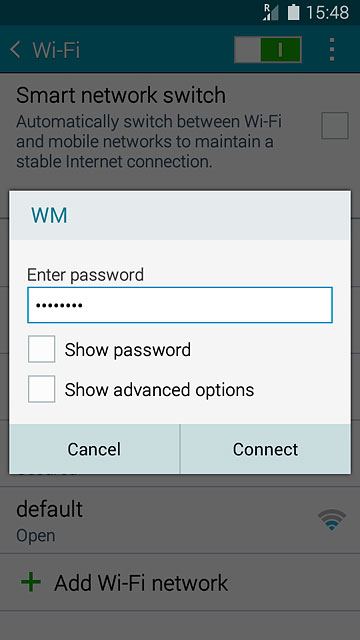 Follow the instructions on the display to select security settings, if required.Press Connect.