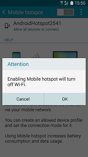 If Wi-Fi is turned on:Press OK to confirm.