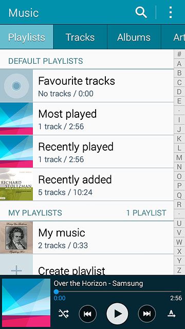 Press the required category.Go to the required audio file or playlist.
