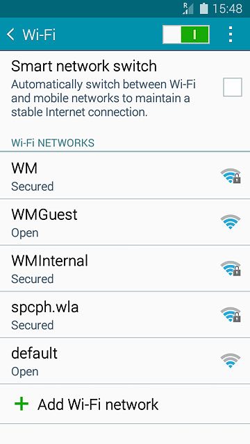 A list of Wi-Fi networks within range is displayed.Press the required Wi-Fi network.