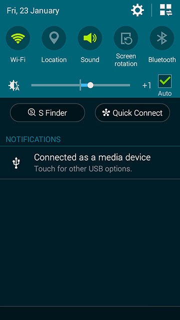 Slide your finger down the display starting from the top edge of your phone.Press the settings icon.