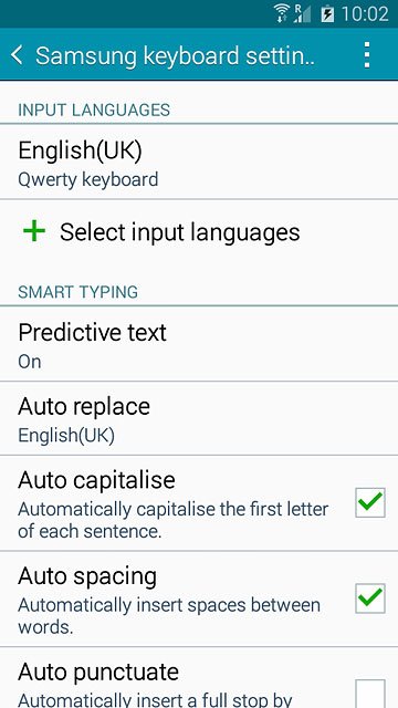 Press Select input languages.