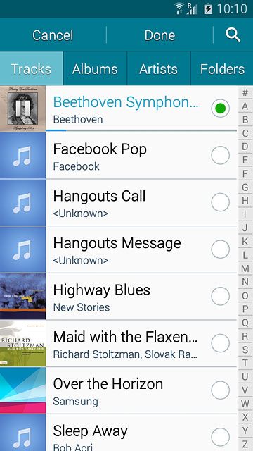 Once you've found a ring tone you like, press Done.