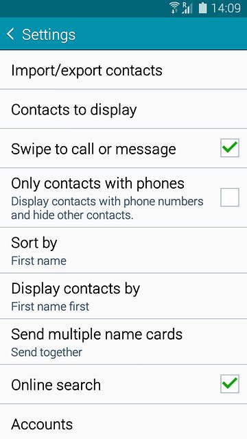 Press Import/export contacts.