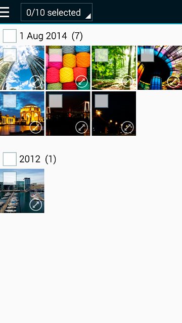Press the required picture to select it.