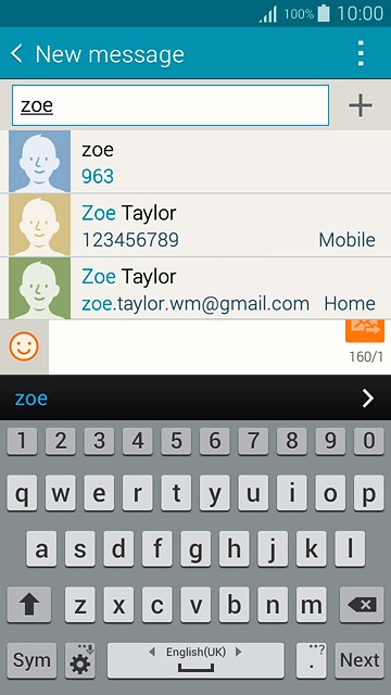 Key in the first letters of the required contact.Matching contacts are displayed.Press the required contact.
