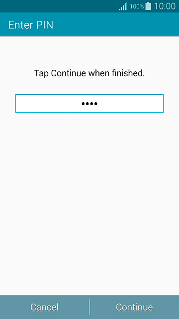 Key in the required phone lock code and press Continue.