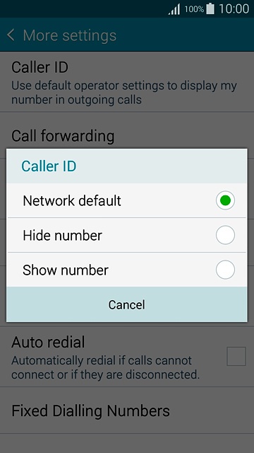 Press Hide number or Show number.