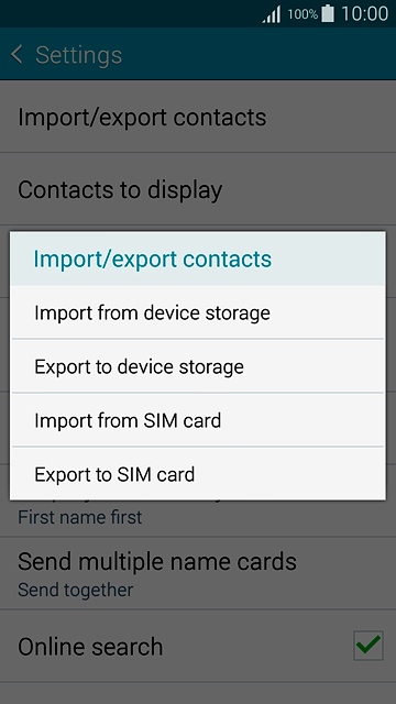 Press Import from SIM card.