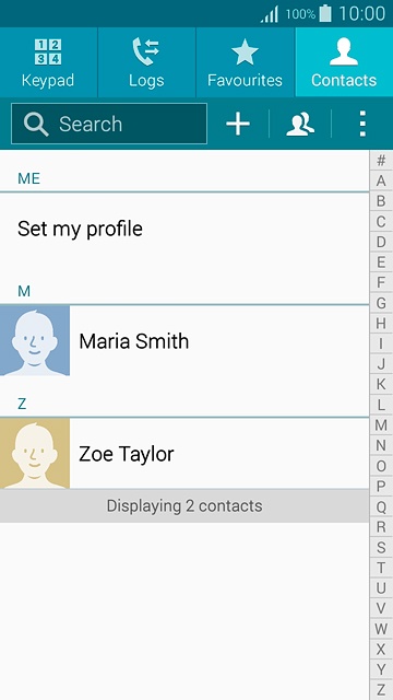 Press the new contact icon.