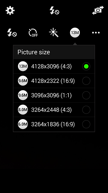 Press the required resolution.