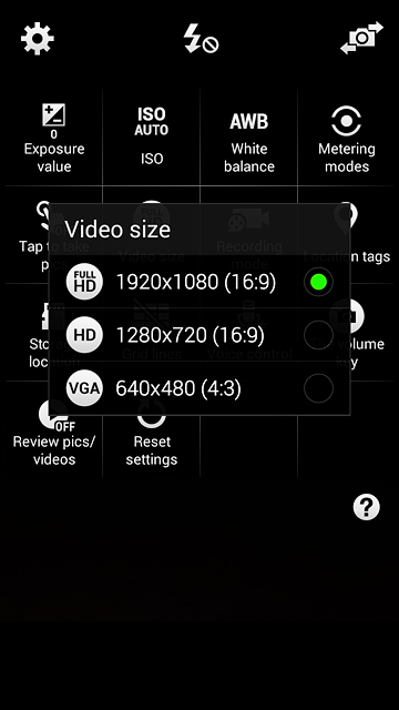 Press the required resolution.
