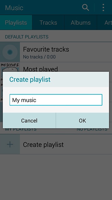 Key in a name for the playlist and press OK.