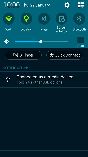 Slide your finger down the display starting from the top edge of your phone.Press the settings icon.