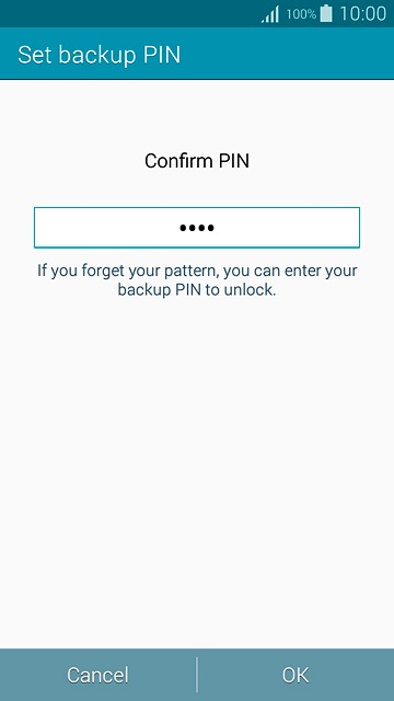 Key in the PIN again and press OK.